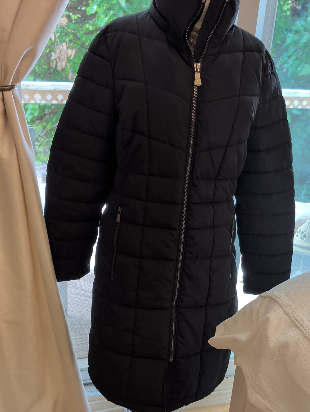 Calvin Klein Black Quilted Long Puffer Coat